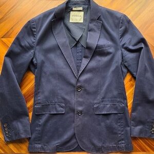 Fossil Men's Dark Navy Cotton Sport Coat